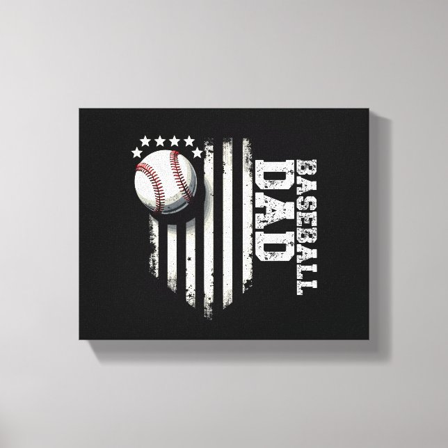 Lienzo Béisbol DAD Estados Unidos Bandera Padres Día 4 de (Anverso)