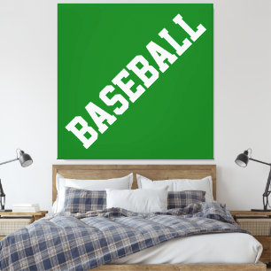 Lienzo BÉISBOL Inclinación Texto Atlético Blanco Sobre Ve