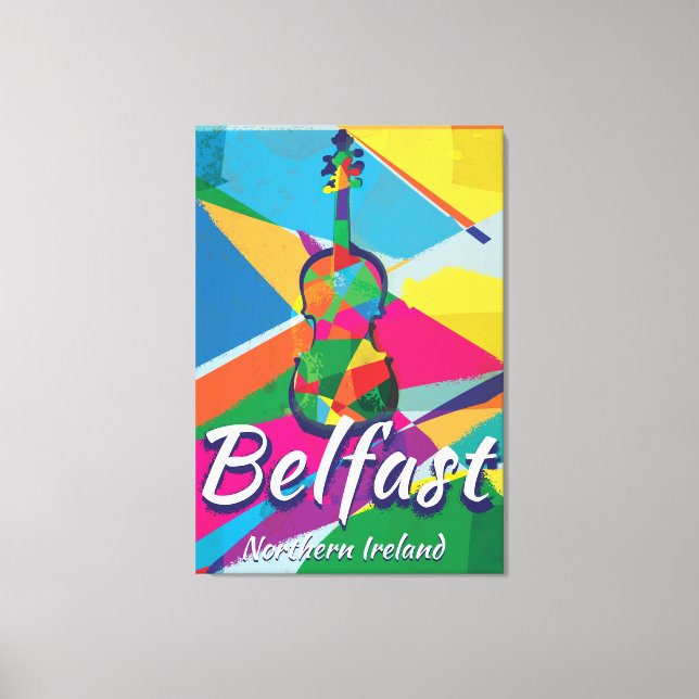 Lienzo Belfast, poster de viajes de cosecha de Irlanda de (Anverso)