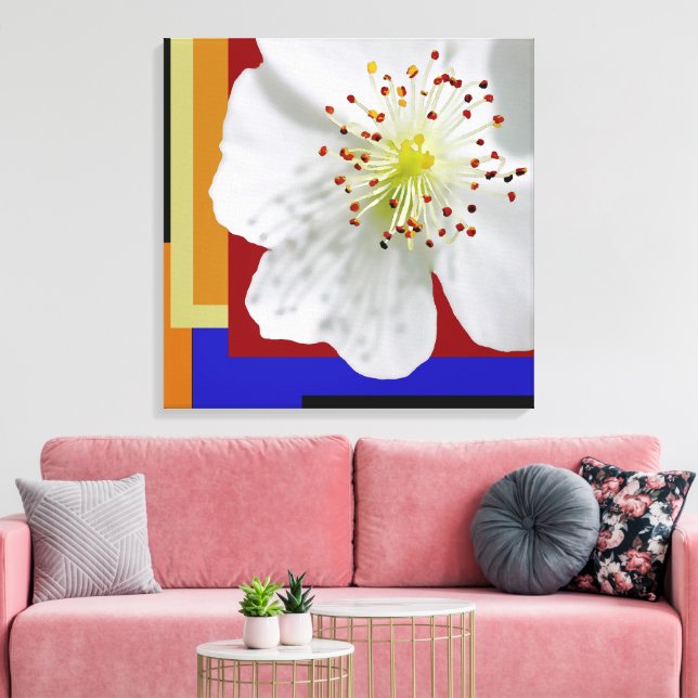 Lienzo Bella Artes de blossom de primavera blanca geométr (Insitu (Sala de estar))