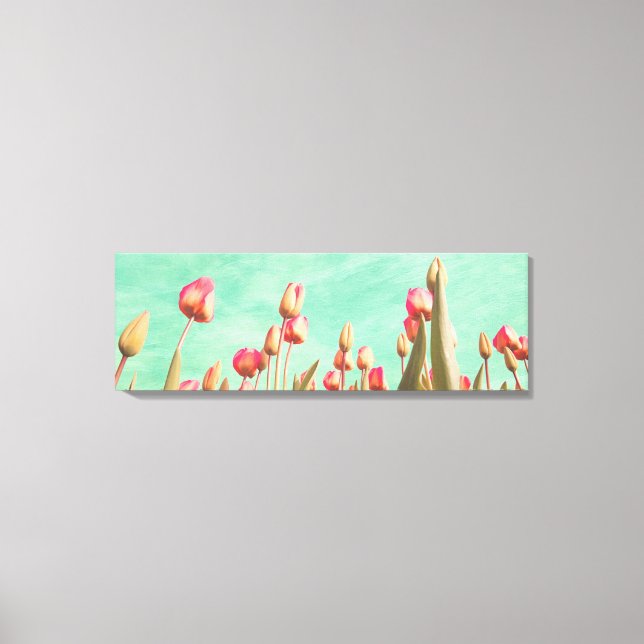 Lienzo Bella Artes de pintura de primavera de tulipanes d (Anverso)
