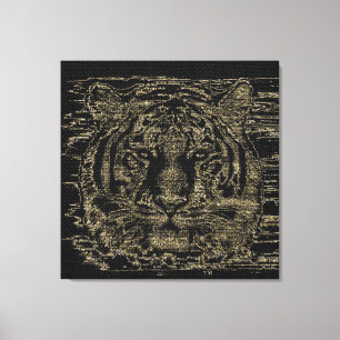Lienzo Bella Artes de tigres en jute rústico en Burlap #4