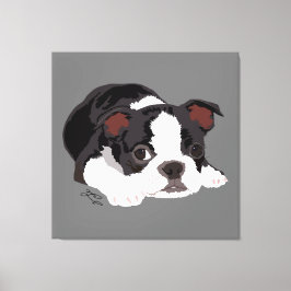 Lienzo Bella Artes estético de cachorros de Boston Terrie