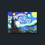 Lienzo Bella Artes nocturno Van Gogh Starry<br><div class="desc">Noche estrellada,  la pintura más famosa del maestro postimpresionista holandés Vincent van Gogh. Un solitario ciprés,  un pueblo durmiente y un cielo que zumba con estrellas. Vintage retro lindo jovencito bello arte popular colorido elegante paisaje naturaleza patrón post-impresionismo decoración decorativa cristiana espiritual inspirador arte fino.</div>