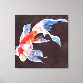 Lienzo Bella Artes realista de los peces de colores nadan