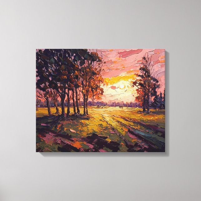 Lienzo Bella Artes Tranquil Meadow Sunset (Anverso)