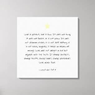 Lienzo Bella Escritura Cita de Biblia 1 Corintios 13:4