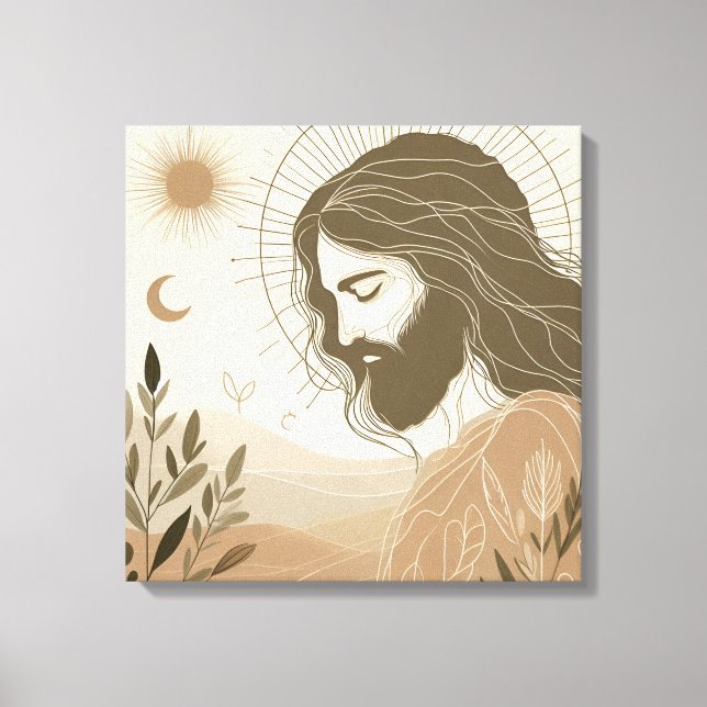 Lienzo Bella pintura mural de Jesús (Anverso)