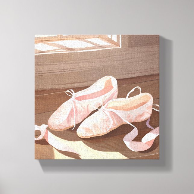 Lienzo Bellas zapatillas de ballet | Bonito rosado (Anverso)