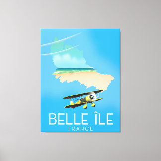 Lienzo Belle Île, Francia estampado de afiches de viaje.