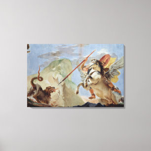 Lienzo Bellerophon, Pegaso que monta, matando las