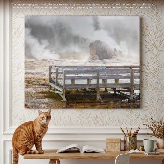 Lienzo Belleza al vapor: una erupción de géiser de piedra