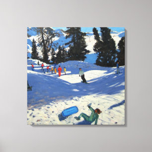 Lienzo Belleza azul Plagne del trineo