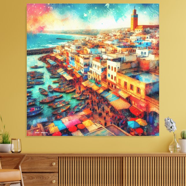 Lienzo Belleza costera de Asilah - Marruecos (Insitu (Sala de estar))