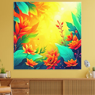 Lienzo Belleza floral vibrante abstracta