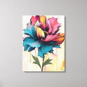 Lienzo Belleza floreciente: Una pintura digital de flores