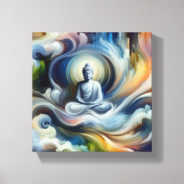Lienzo Belleza 🌟 iluminada: Lord Buddha Resumen Painti (Anverso)