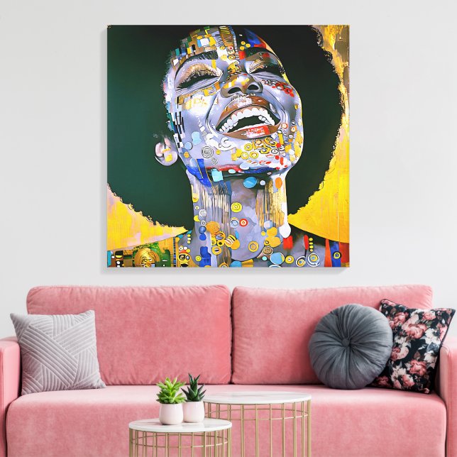 Lienzo "Belleza sin límites en oro" (Insitu (Sala de estar))