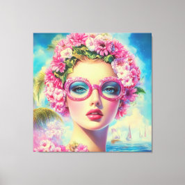 Lienzo Belleza tropical retro