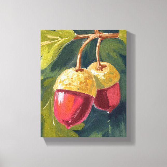 Lienzo Bellotas de Otoño | Acaecer de Otoño Rojo Verde (Anverso)