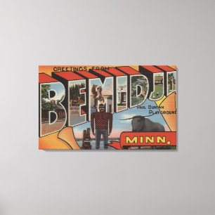 Lienzo Bemidji, Minnesota - Escenas de letras grandes