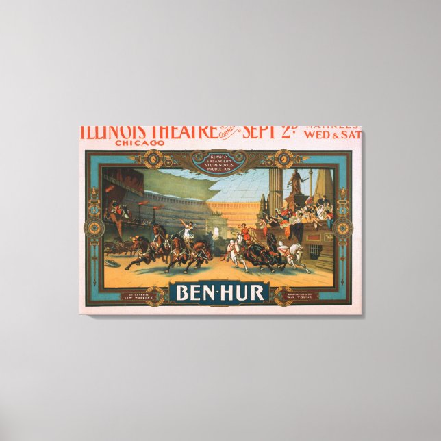 Lienzo Ben-Hur en el Poster de teatro Illinois de Chicago (Anverso)