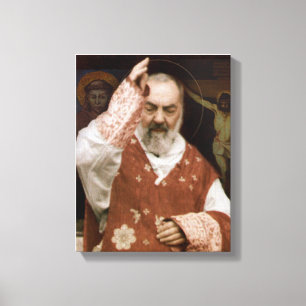 Lienzo Bendición de St.Padre Pio. Imagen piadosa
