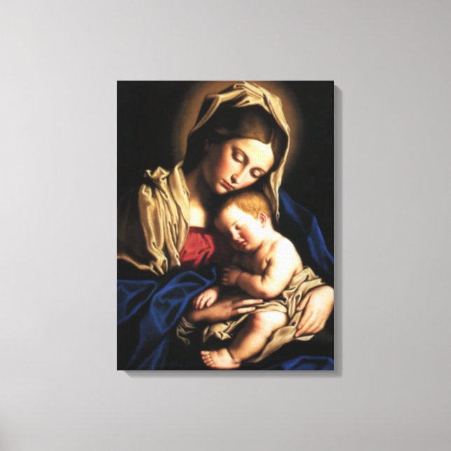 Lienzo Bendita Virgen María y Niño Jesús (Anverso)