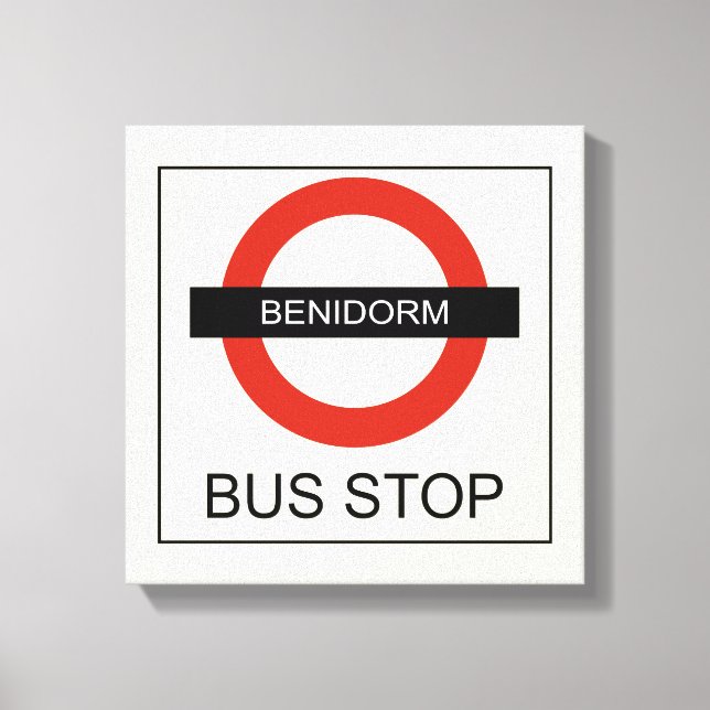 Lienzo Benidorm Bus Stop (Anverso)