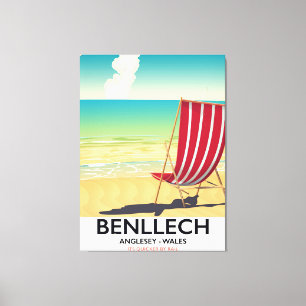 Lienzo Benllech, Anglesey Gales cartel vintage de viaje