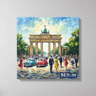 Lienzo Berlin Brandenburg Gate Classic Cars Wall Decor