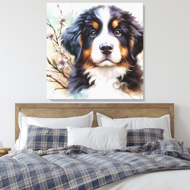 Lienzo Bernese Mountain Dog AI Puppy (Insitu(Dormitorio))