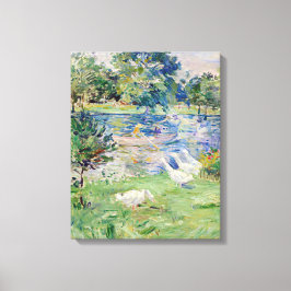 Lienzo Berthe Morisot - Chica en un bote con Geese