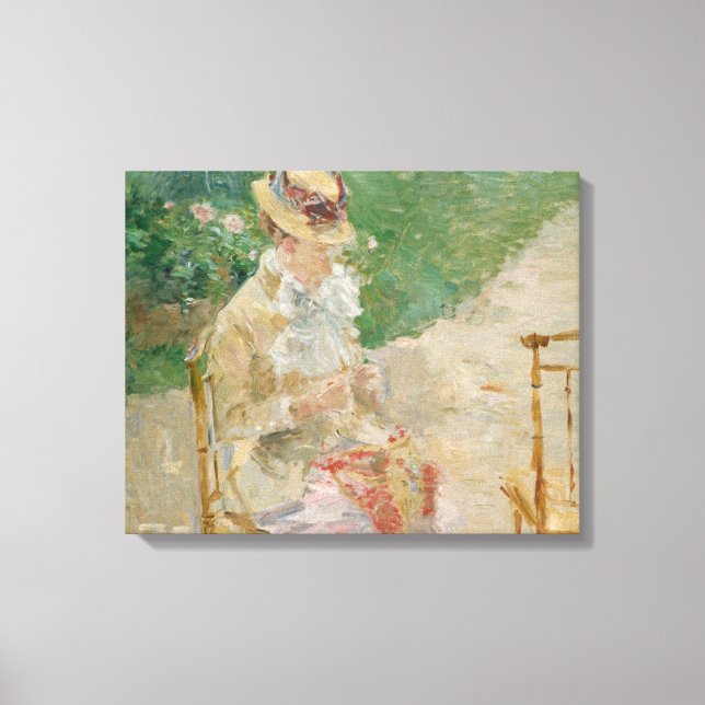 Lienzo Berthe Morisot - Joven mujer de punto (Anverso)