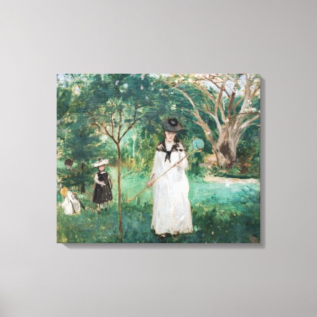 Lienzo Berthe Morisot - La caza de mariposas (Anverso)