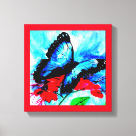Lienzo Besos de mariposa acuarela huella