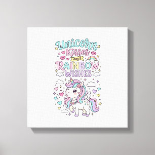 Lienzo Besos de unicornio y deseos de arcoíris Uvas paste