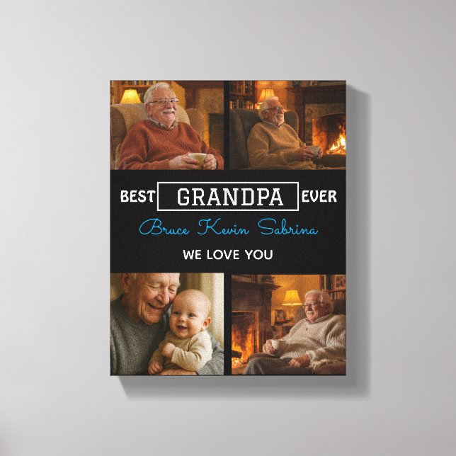 Lienzo Best Grandpa Ever Photo Collage (Anverso)