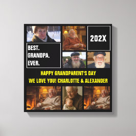 Lienzo Best Grandpa Ever Photo Collage and Custom Text