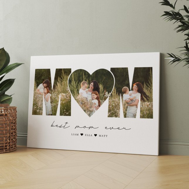 Lienzo Best Mom Ever Modern Photo Collage Gift For Mother (Subido por el creador)