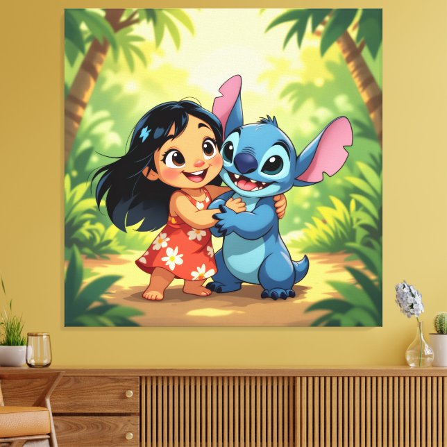 Lienzo Beste Freunde fürs Leben – Lilo & Stitch1 (Insitu (Sala de estar))