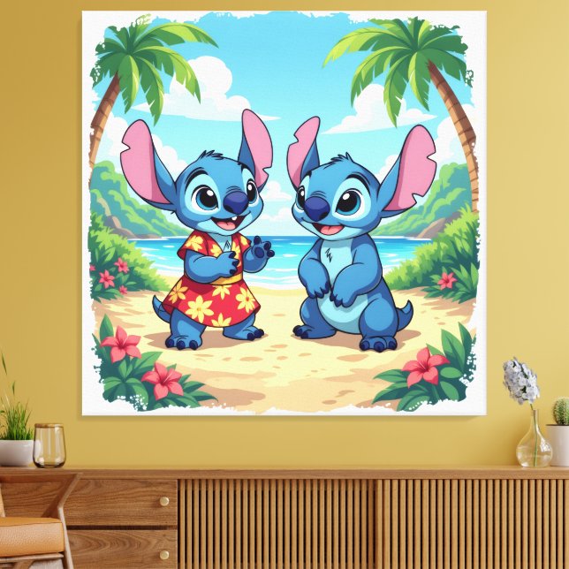 Lienzo Beste Freunde fürs Leben – Lilo & Stitch1 (Insitu (Sala de estar))