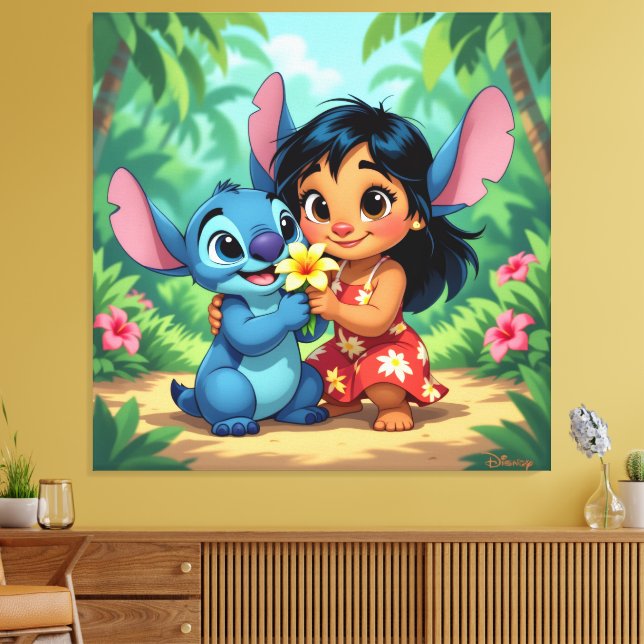 Lienzo Beste Freunde fürs Leben – Lilo & Stitch1 (Insitu (Sala de estar))