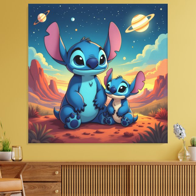 Lienzo Beste Freunde fürs Leben – Lilo & Stitch1 (Insitu (Sala de estar))