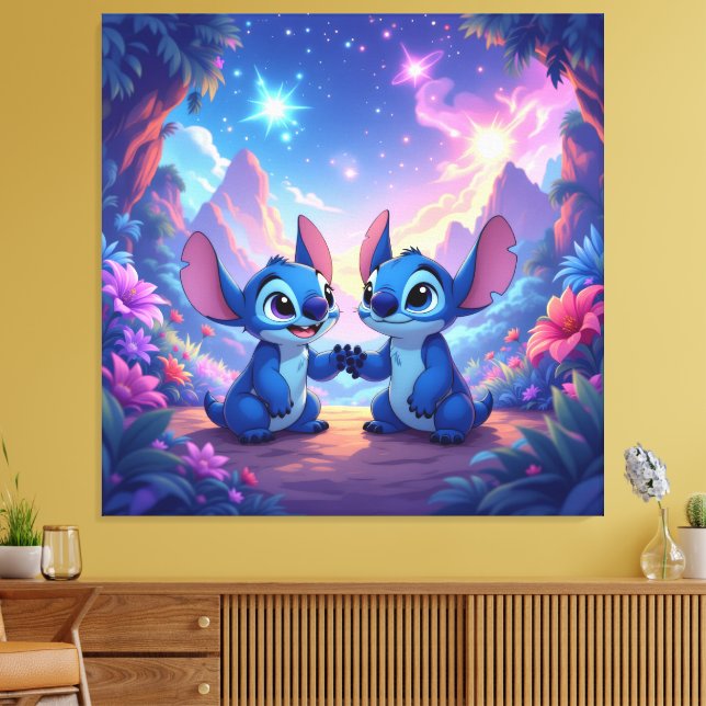Lienzo Beste Freunde fürs Leben – Lilo & Stitch1 (Insitu (Sala de estar))