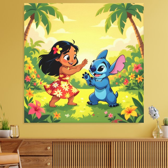 Lienzo Beste Freunde fürs Leben – Lilo & Stitch1 (Insitu (Sala de estar))