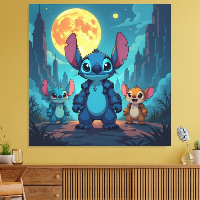 Lienzo Beste Freunde fürs Leben – Lilo & Stitch1 (Insitu (Sala de estar))