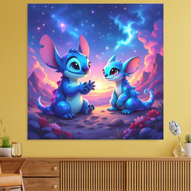 Lienzo Beste Freunde fürs Leben – Lilo & Stitch1 (Insitu (Sala de estar))
