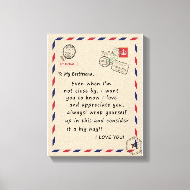 Lienzo Bestfriend Gift | A Mi Mejor Amigo Te Amo (Anverso)