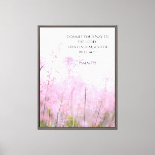 Lienzo Biblia de paisaje de flores silvestres Verse Psalm